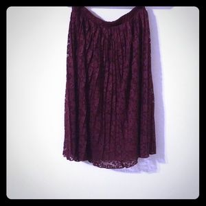 Maroon lace skirt